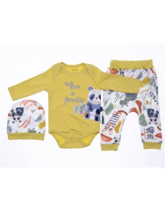 3/6 AY 18390 Erkek Sevimli Hayvanlar 3-9 Ay 3P Badili Takım