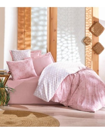 Cotton Box Çift Kişilik Nevresim Takımı Minimal Best Pembe