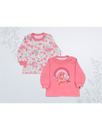 6/18 AY 18415 Kız Butterflyl Flowers 4 Beden 2'in 1Pack Sweat