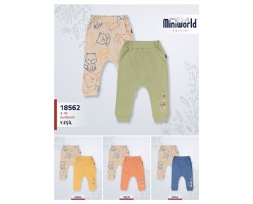 6/18 AY 18562-Kız Cute Bear 4 Beden 2'in 1 Pack Tek Alt