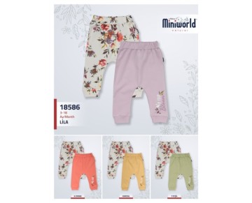 6/18 AY 18586-Kız Messy Flower 4 Beden 2'in 1 Pack Tek Alt