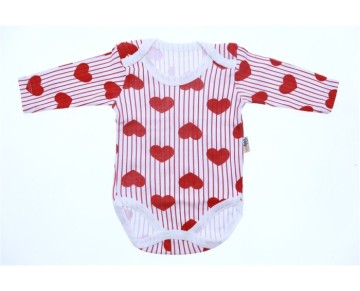 1/4 YAŞ 708326-BABYTOO BUYUK CIZGILI KALP DESENLI KOLLU BADI