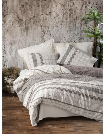 Cotton Box Toprak Çift Kişilik Nevresim Takımı Arlo Kahve
