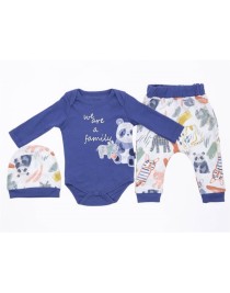 3/6 AY 18390 Erkek Sevimli Hayvanlar 3-9 Ay 3P Badili Takım