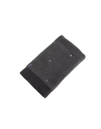 Hobby Lubow Love Koyu Gri Lila Nakışlı 50x90 6'lı Havlu Seti