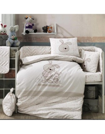 Hobby Elina Bej Poplin Bebek Nevresim Takımı