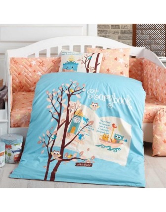 Hobby Dream Clock Mavi Poplin Bebek Nevresim Takımı