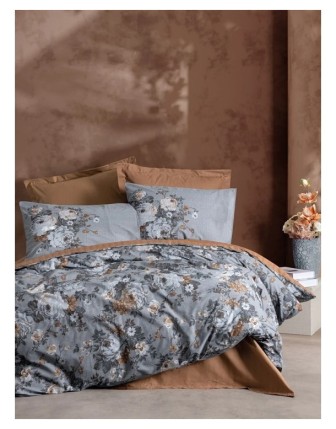 Cotton Box Tek Kişilik Nevresim Takımı Lenora Kahve 8680108071779