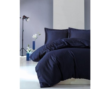 Cotton Box Çift Kişilik Saten Nevresim Takımı Elegante Lacivert