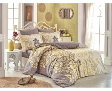 Hobby Çift Kişilik Poplin Nevresim Mirella Cappucino