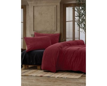 Cotton Box Crash Çift Kişilik Nevresim Takımı Bordo