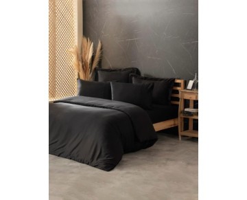 Cotton Box Silky İpek Çift Kişilik Nevresim Takımı Siyah