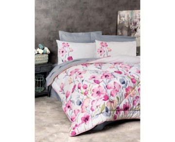Cotton Box Carla Gri Çift Kişilik Ranforce Uyku Seti