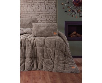 Cotton Box Peluş Çift Kişilik Yorgan Seti Bej