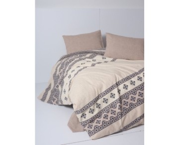Cotton Box Flanel Nevresim Takımı Çift Kişilik Anita Karamel