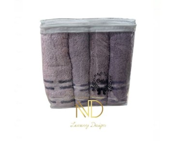 Nevresim Dünyası Basic Lila 4'lü 50x90cm Havlu Seti