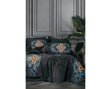 Cotton Box Palace Saten Çift Kişilik Nevresim Takımı Dorhan Siyah