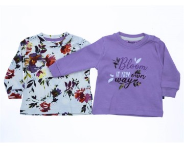 6/18 AY 18585 Kız Messy Flower 4 Beden 2'in 1 Pack Sweat