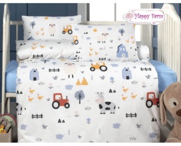 Nevresim Dünyası Patik Bebek Nevresim Takımı Happy Farm