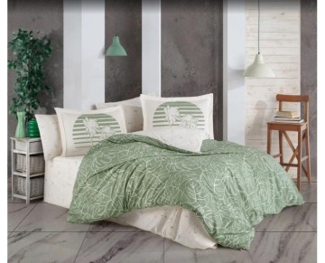 Hobby Çift Kişilik Ranforce Nevresim Takımı Eva Yeşil