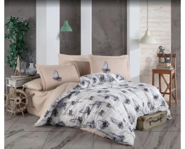 Hobby Çift Kişilik Ranforce Nevresim Takımı Milena Mavi