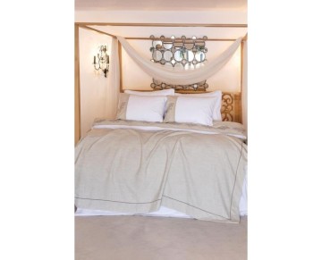 Altınbaşak Astra Ivory Keten Çift Kişilik Nevresim Seti