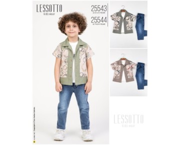 2/5 YAŞ-25543-Lüks gömlekli 3 LÜ takım