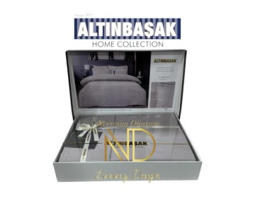 Altınbaşak Jakarlı Saten Çift Kişilik Nevresim Takımı Dıamond Marble