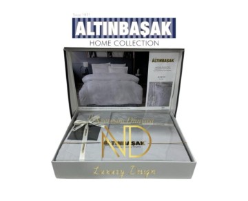 Altınbaşak Jakarlı Saten Çift Kişilik Nevresim Takımı Minna Coin