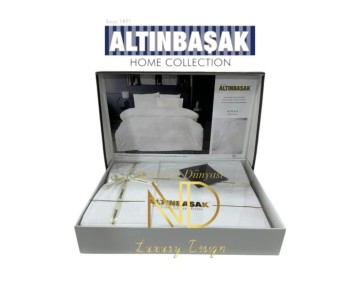 Altınbaşak Jakarlı Saten Çift Kişilik Nevresim Takımı Mınna Arcane