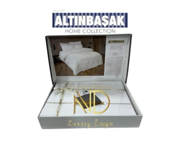 Altınbaşak Jakarlı Saten Çift Kişilik Nevresim Takımı Perle Arcane