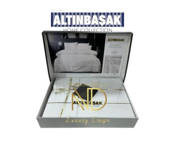 Altınbaşak Jakarlı Saten Çift Kişilik Nevresim Takımı Adelya Arcane