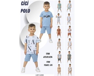 3/6 YAŞ 1799-ÇİFT TİŞÖRTLÜ 3LÜ ERKEK TAKIM