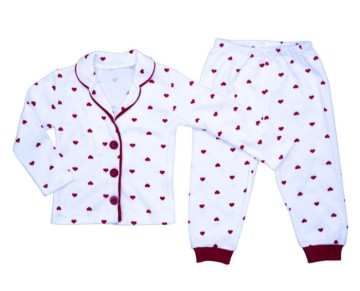 4/6 YAŞ 5014-KALPLİ YAKALI PIJAMA TAKIM