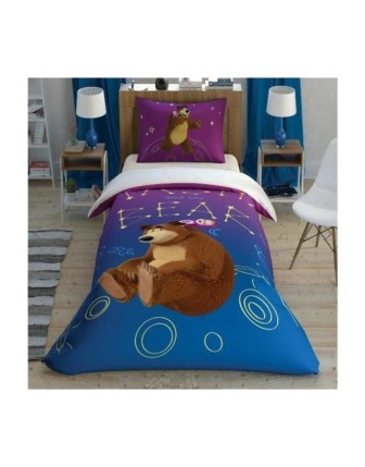 Taç Lisanslı Nevresim Takımı Masha And The Bear Galaxy Glow