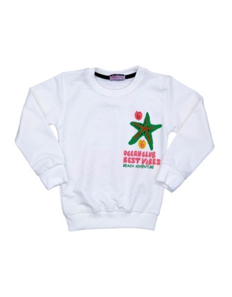 9/12 YAŞ 11476 BUNNY  NAKISLI SWEAT