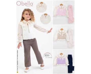 2/5 YAŞ 3150-TRİKO YELEKLİ ÜÇLÜ KIZ TAKIM