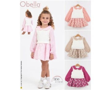 2/5 YAŞ 3156-TRKİKOLU BRODELİ KIZ ELBİSE