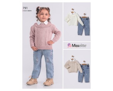 9/24 AY 791-kız 9-24 ay triko takım