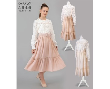 10/16 YAŞ-5946-KEMERLİ ELBİSE BÜYÜK