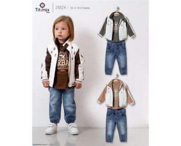 9/24 AY 26624 9/24AYLIK HARF NAKIŞLI ÜÇLÜ TAKIM