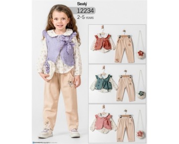 2/5 YAŞ-12234-YELEKLİ KIZ TAKIM