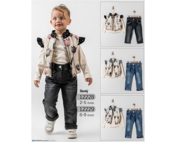 2/5 YAŞ-12228-YELEKLİ KIZ TAKIM