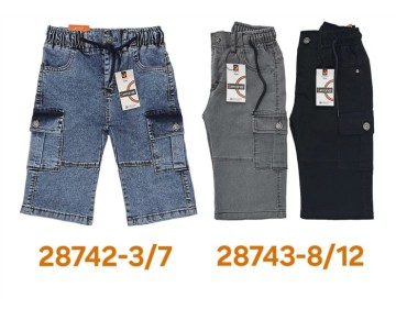 3/7 YAŞ-28742-FATİH LASTİKLİ YAN CEP KOT KAPRİ