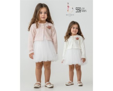 2/4 YAŞ-559-2-3-4 TRİKO BOLEROLU ELBİSE