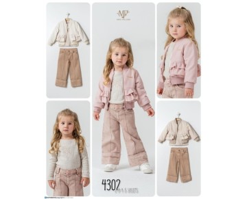 2/5 YAŞ 4302-ÇİÇEK YAKALI ÜÇLÜ TAKIM