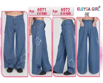 13/16 YAŞ-6972-ELEYSA KIZ KOT PANTOLON