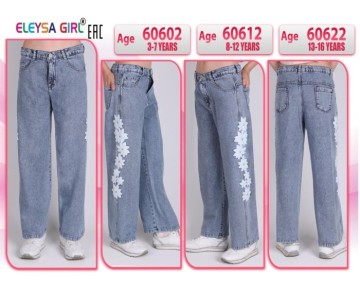 3/7 YAŞ-60602-ELEYSA KIZ KOT PANTOLON