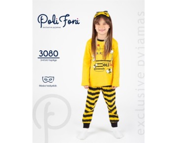 3/6 YAŞ -3080-ARI DESEN 4LÜ SERİ PIJAMA TAKIM