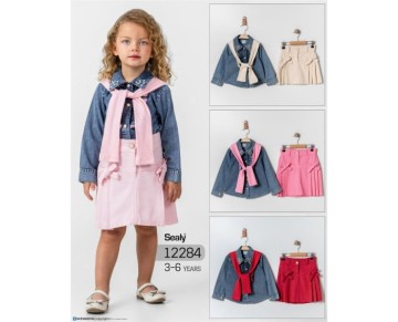 3/6 YAŞ-12284-KOT GÖMLEK ETEK TAKIM